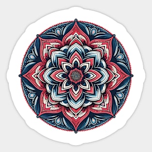 Mandala Red Blue 1 Sticker